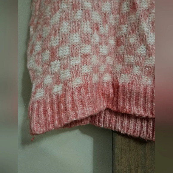 FRNCH Maiva Sweater vest. Pink/white checkered. Size small - Picture 9 of 13